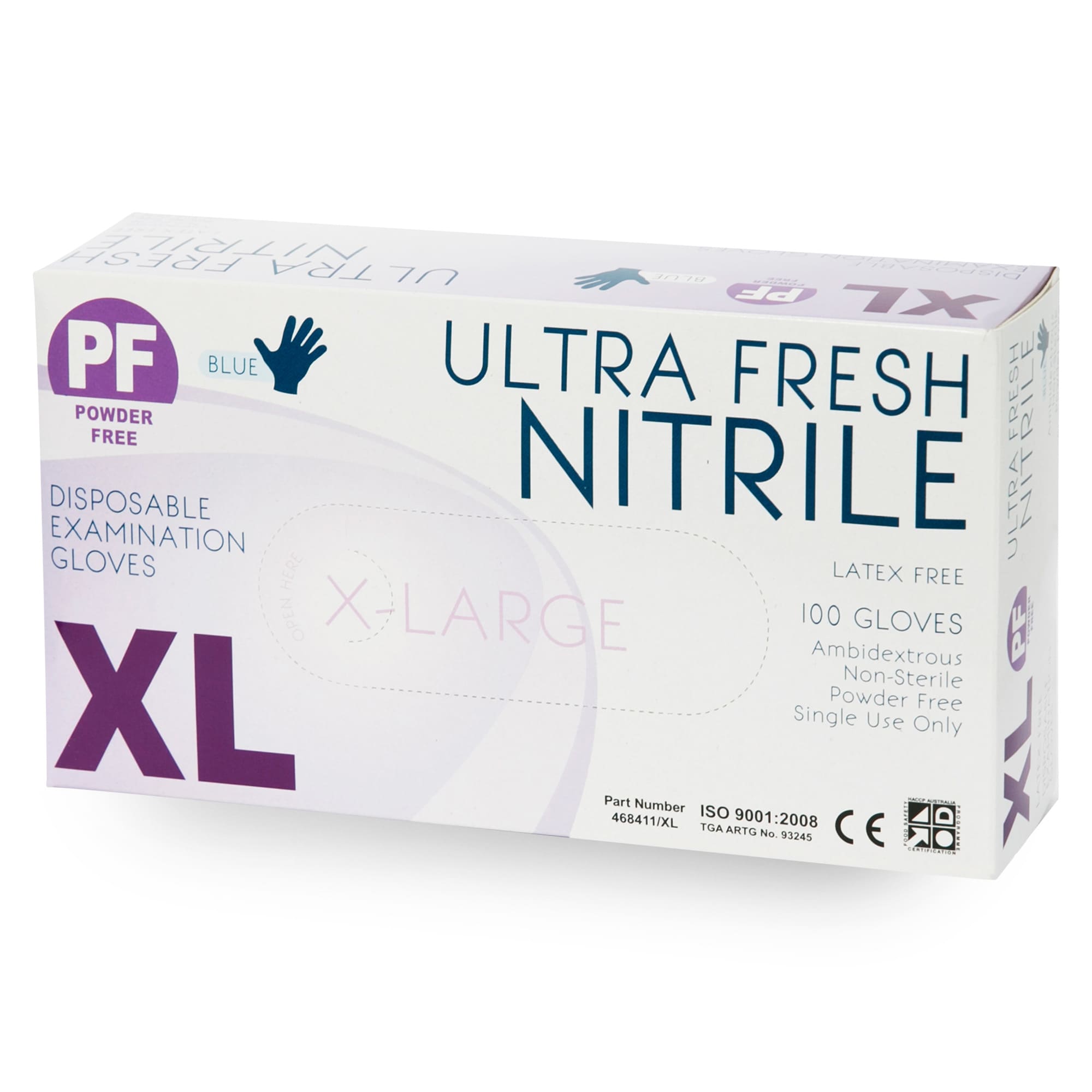 UltraFresh Blue Nitrile Powder Free Gloves
