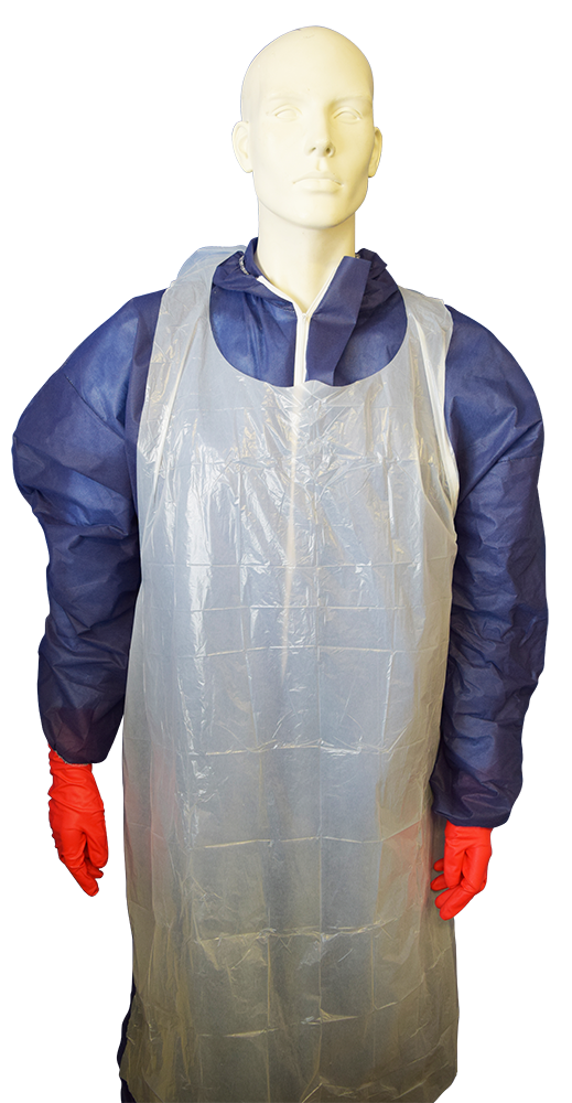 Aprons | Mediflex Disposable White LDPE Apron - 1250mm