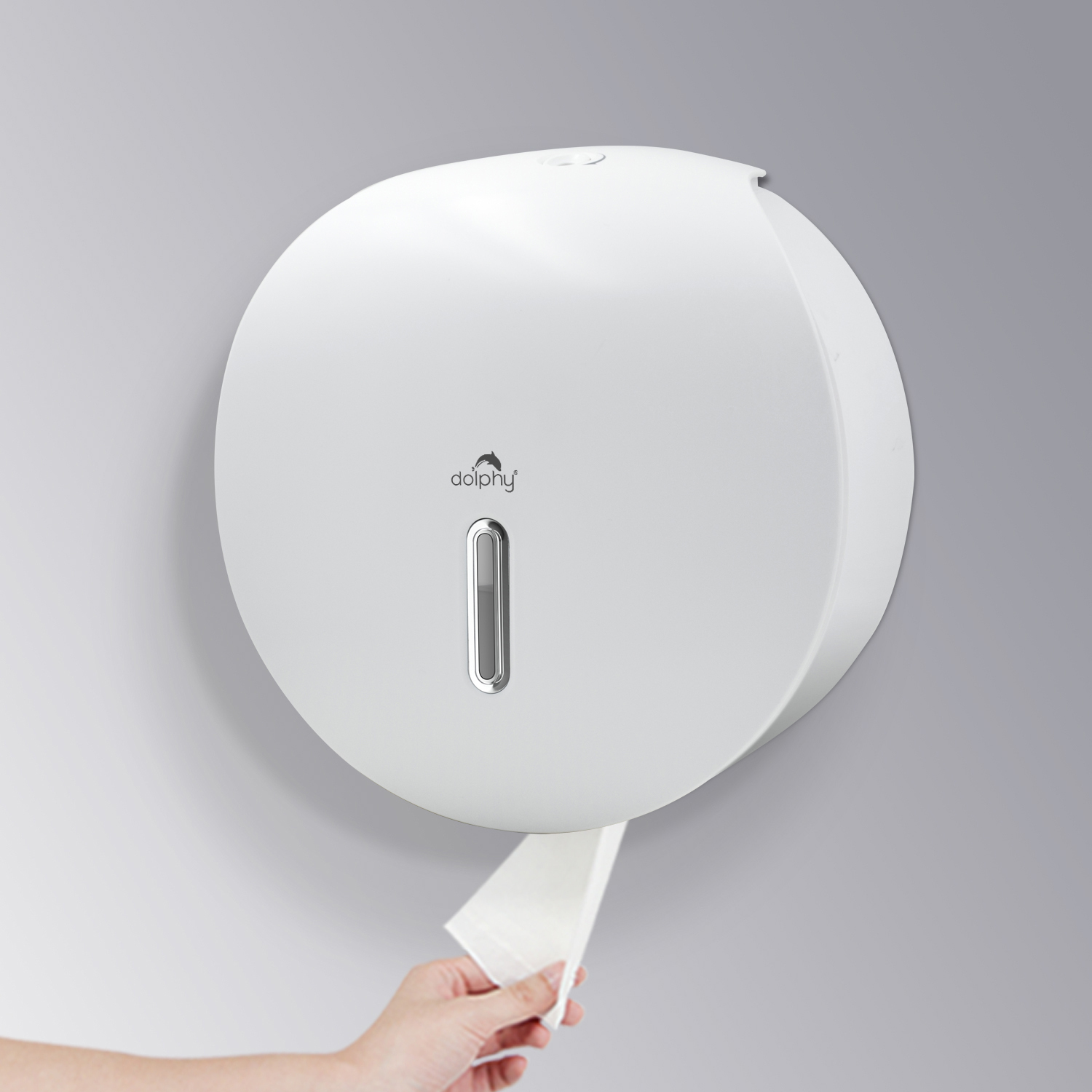 Dolphy Jumbo Toilet Roll Dispenser Plaza - White