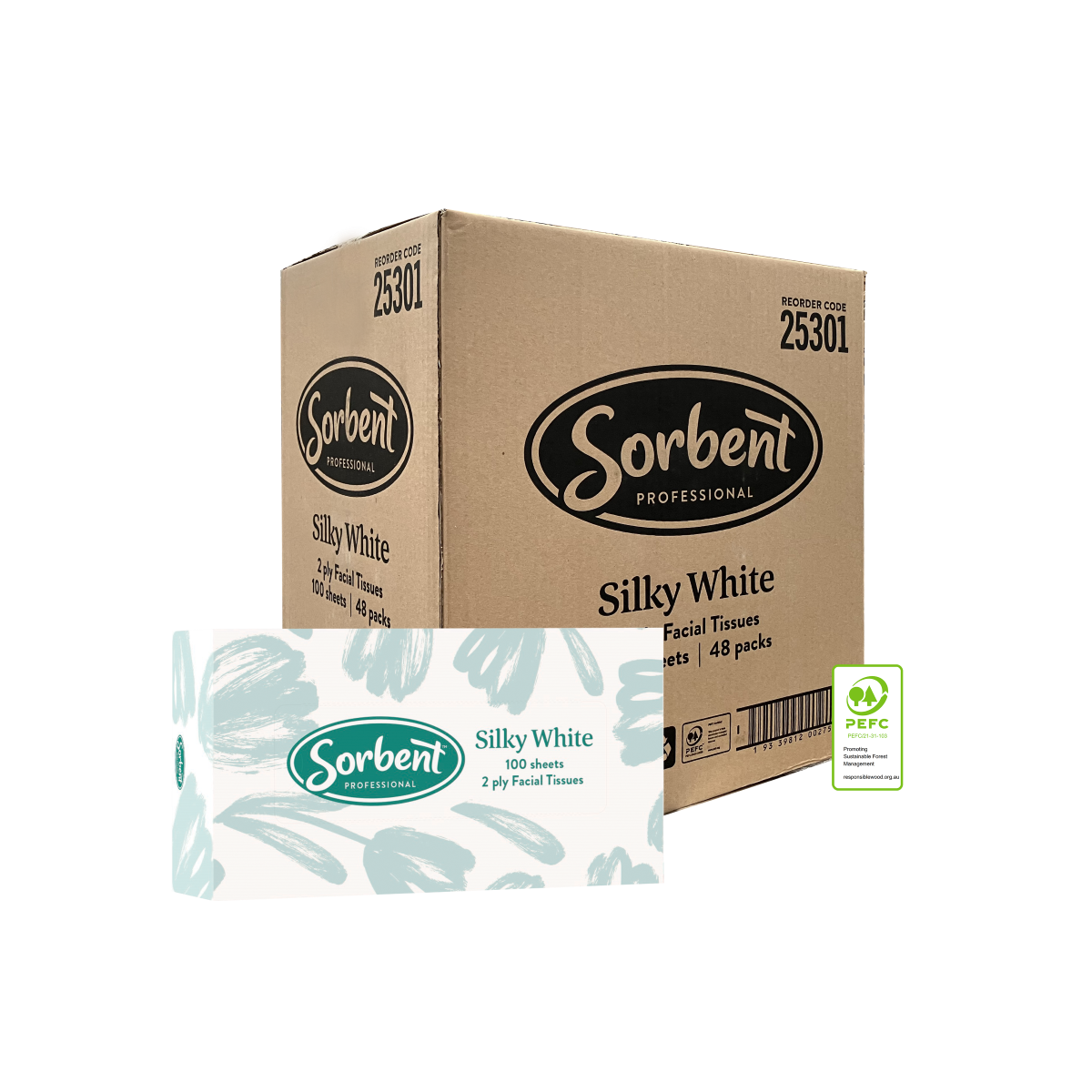 Sorbent Facial Tissues 2 ply 100 sheets 25301