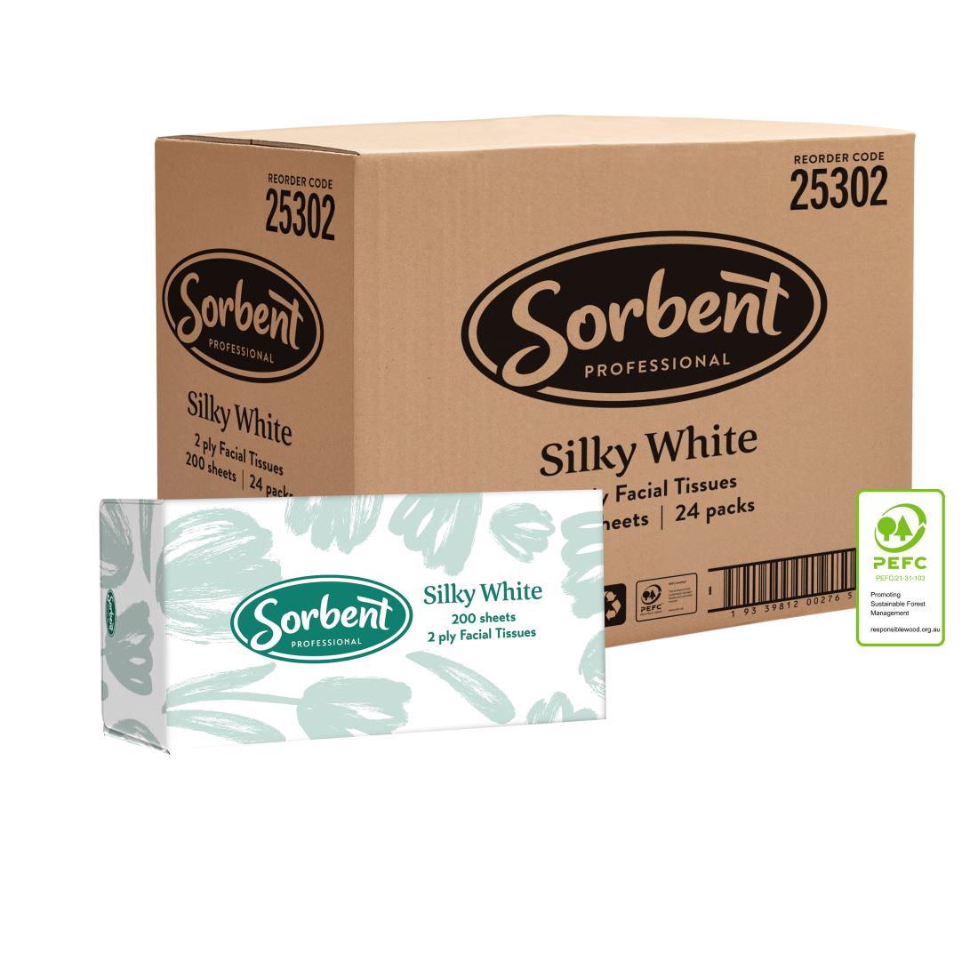 Sorbent Facial Tissues 2 ply 200 sheets 25302